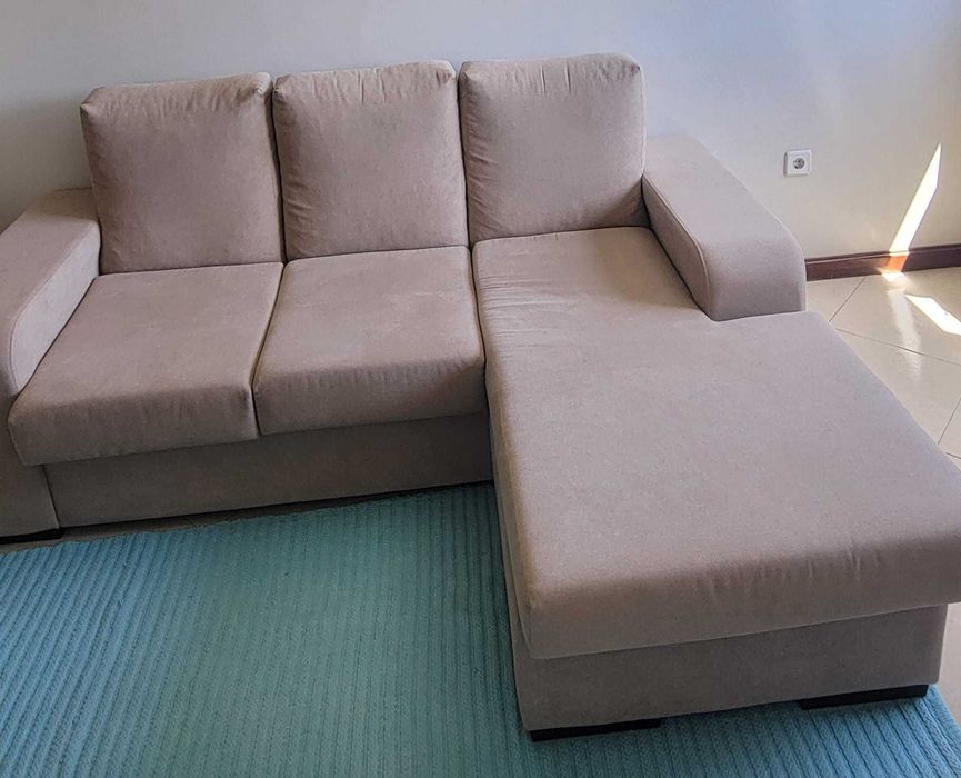 Sofá com Chaise Longue Reversível Camel – Como Novo
