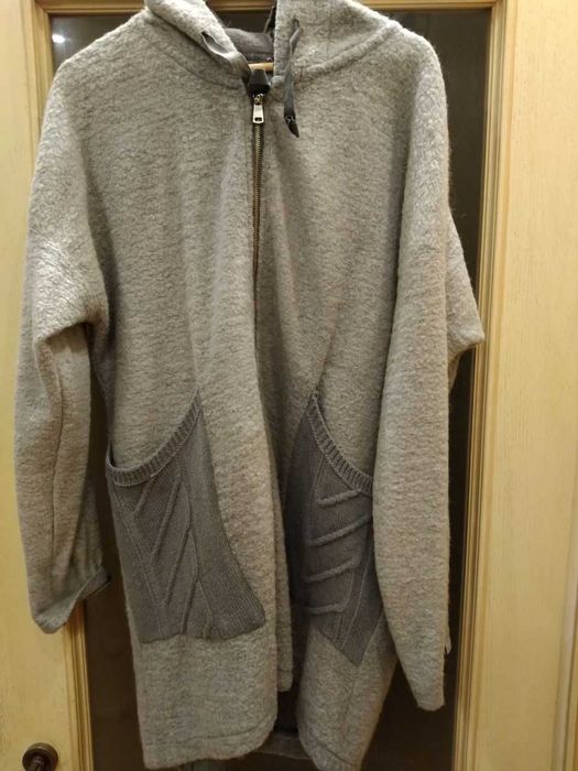 Италия. кардиган. худи. пальто с капюшоном оверсайз