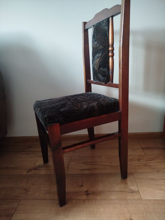 Krzesła i stół drewniane tapicerowane 6sztuk