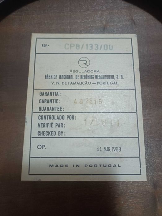 Relógio de parede marca {Boa Reguladora}