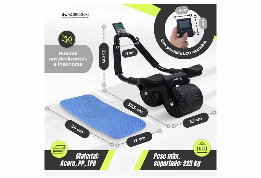 Rolo de Treino de ABS abdominais Mobiclinic Fitness