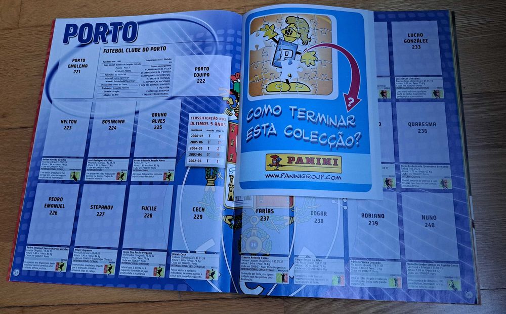 Caderneta incompleta - Futebol 2007/2008 - Panini