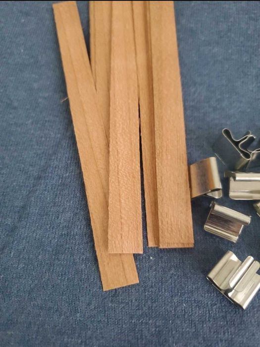 10 pavios de vela de madeira