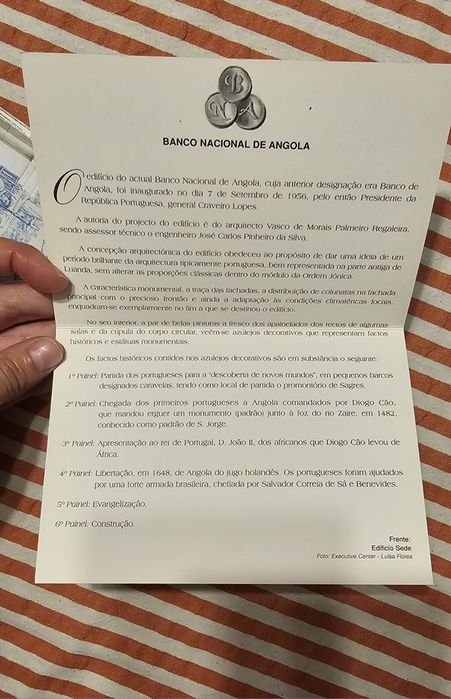 Colecção de postais do banco de Angola