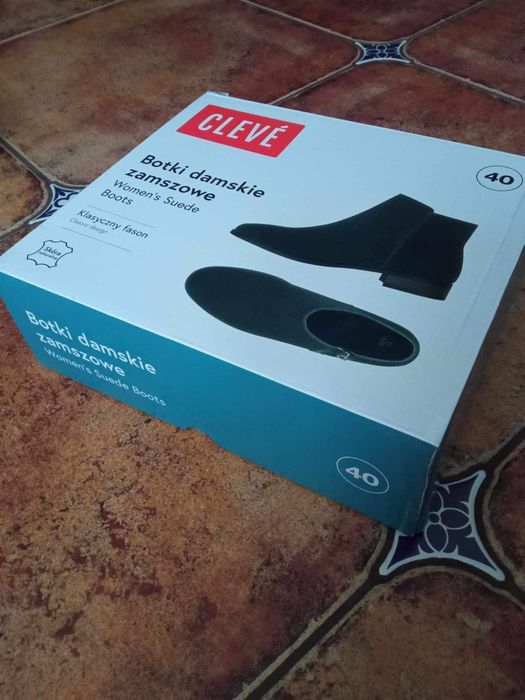 Nowe buty botki damskie skórzane zamszowe rozmiar 40