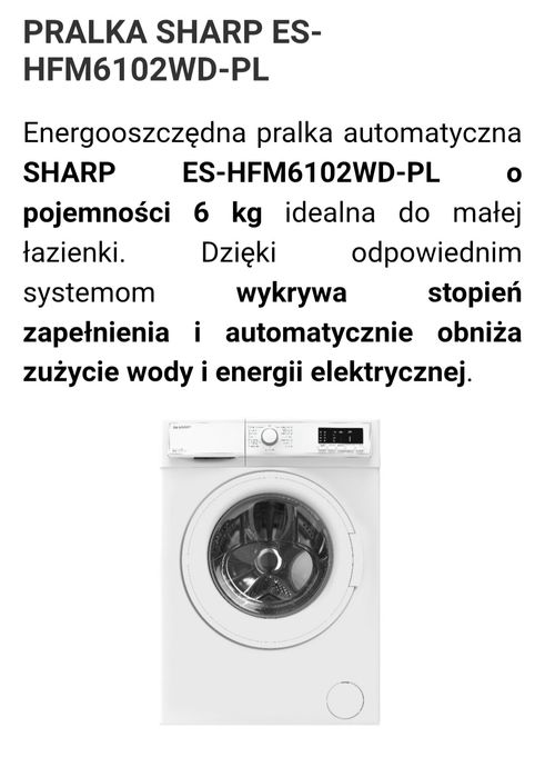 Sprzedam pralkę SHARP stan nowa