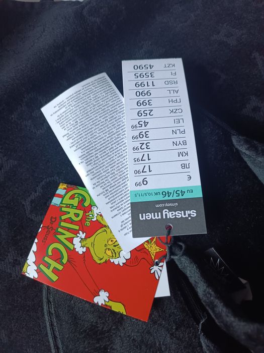 Kapcie męskie Grinch świąteczne nowe z metką 45/46