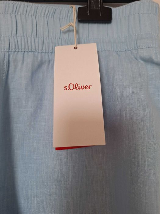 Lniane błękitne spodnie S. Oliver nowe z metką