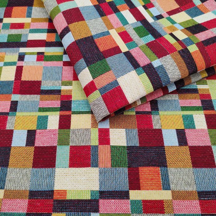 Tkanina tapicerska wzorzysta żakard Tetris