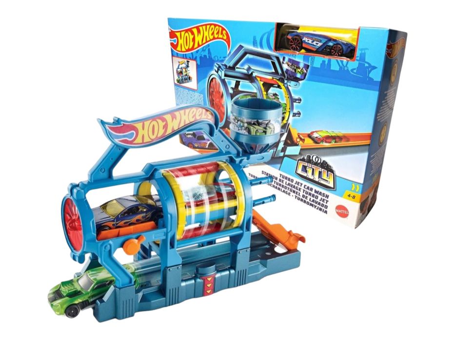 Hot wheels  FJN35 трек автомийка turbo jet car wash
