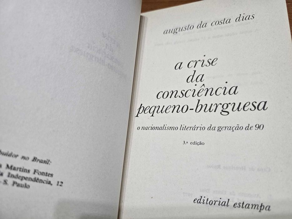A crise da consciência pequena-burguesa - Augusto Costa Dias