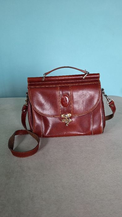 Skórzana torebka brązowa