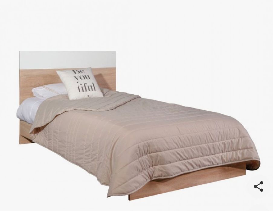 Cama de solteiro moderna + Colchão ortopédico