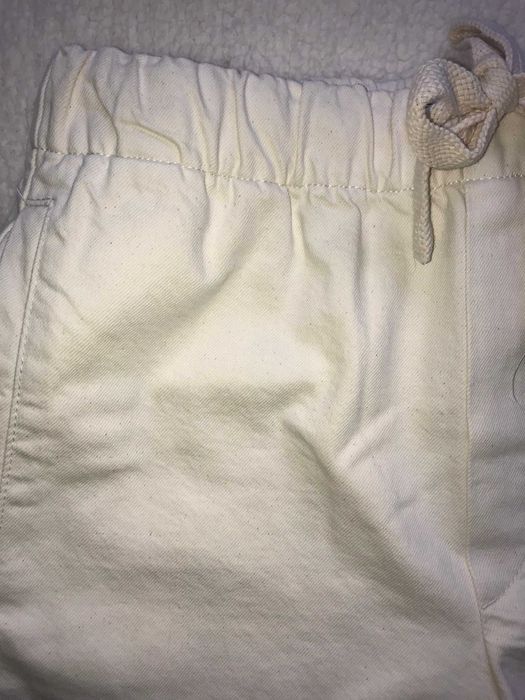 Zara Spodnie bawełniane ecru XS