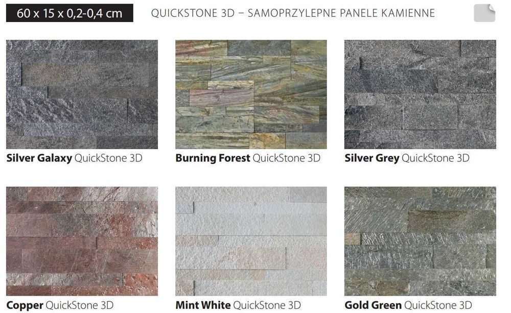 Quick Stone Panel Samoprzylepny Black Miedź Silver Różne kolory