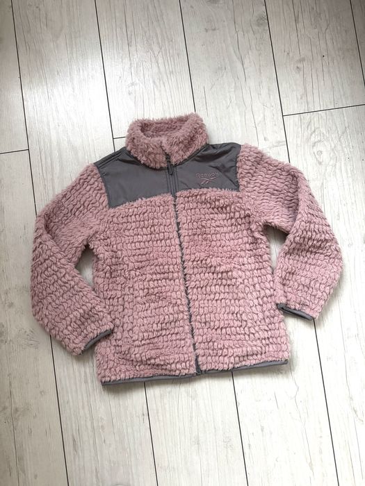 Ciepła bluza kurtka różowa Reebok 122 128 miś