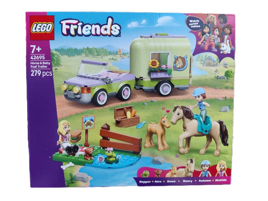 NOWY zestaw LEGO FRIENDS 42695 Przyczepa z koniem i źrebaczkiem
