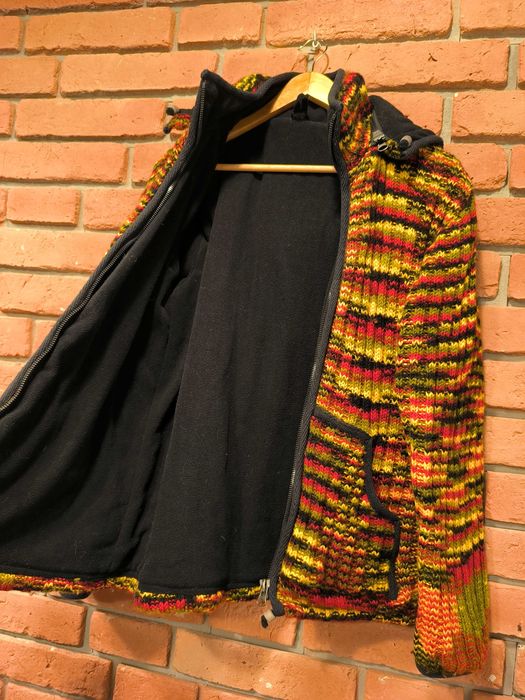 Kurtka Wełniana Wełna Nepal Sweter Rozpinany Gruby Zimowy Kolorowy