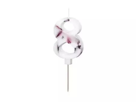 Świeczka 8 Biała Z Płatkami 8Cm. Nowy Produkt