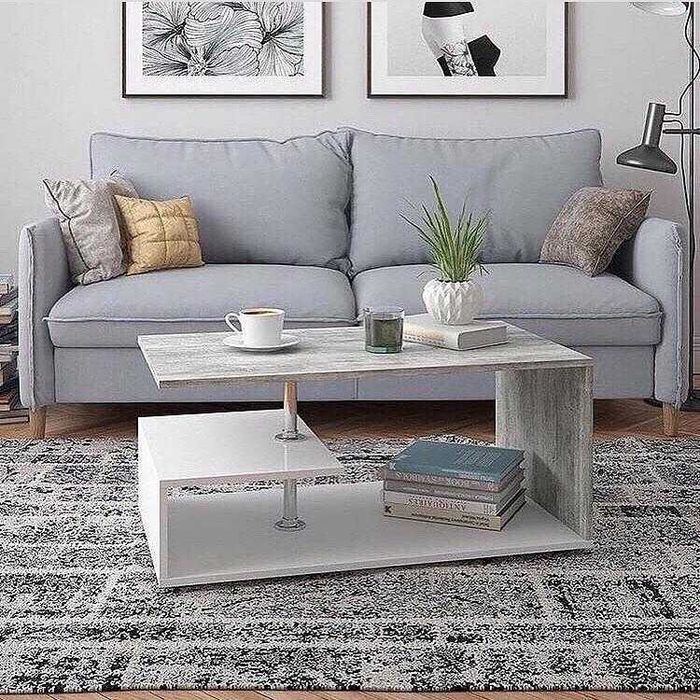 Стол журнальный  кофейный столик в гостинную с полкой на ножках