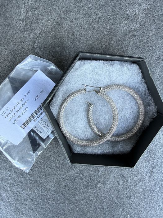 Сріблясті сережки-кільця Luv Aj Pave Amalfi Hoops (Оригінал) НОВІ