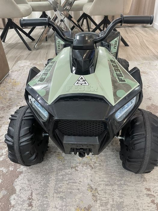 Moto 4 Elétrica - Nova - FEBER - Quad Boxer, veículo elétrico a bateria, 12 V, verde (famosa 800012541), versão 2023