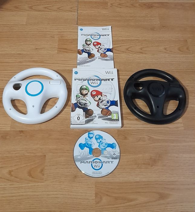 Jogo Nintendo Wii/Wii U - Mario Kart Wii + Volante Original Wii