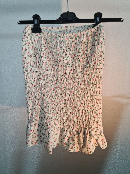 Conjunto de top e saia senhora multicolorido