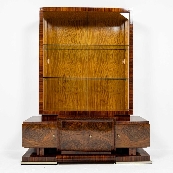 Serwantka Art Deco Kraków Witryna Orzech Palisander Mahoń Antyk Stara