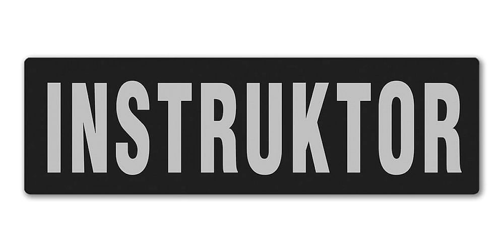 Emblemat INSTRUKTOR odblaskowy na rzepie 13 x 5 cm
