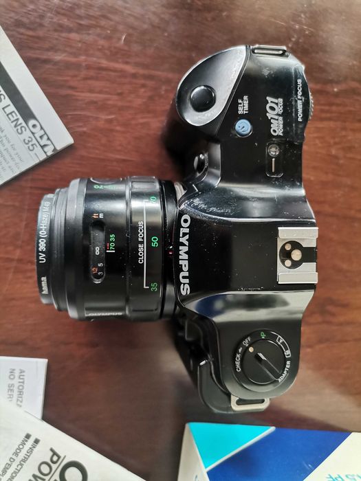 Camera fotográfica Olympus OM-101 - Power Focus - c/ lente 35-70mm