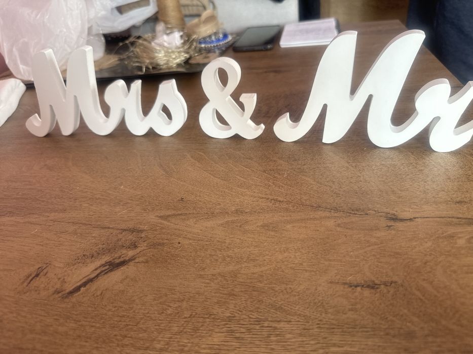 Napis na ślub Pani i Pan  Mrs & Mr