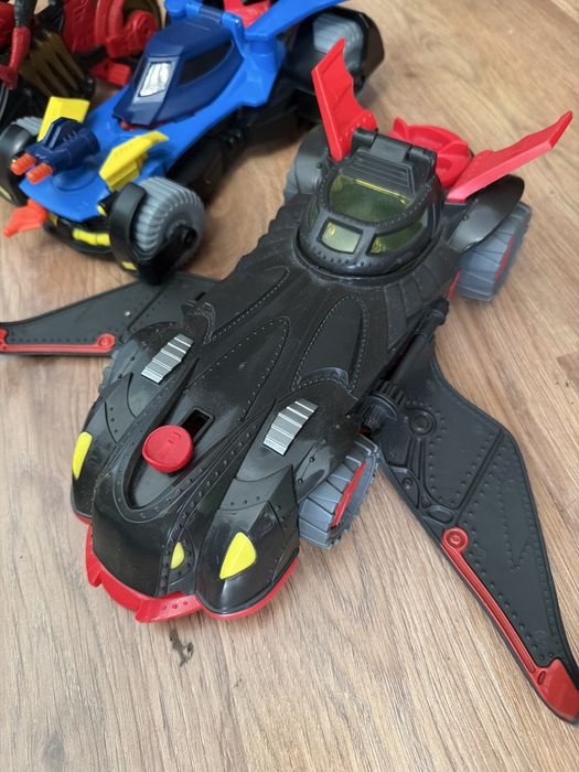 Fisher-Price Imaginext DC Super Friends Ninja Ліга справедливості Бетмобіль Ніндзя, Super Friends с Бэтмобилем, Людина-павук на мотоциклі