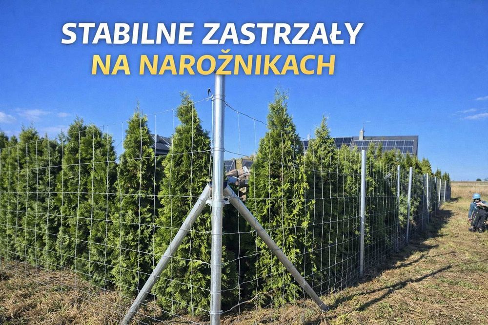 Ogrodzenie Budowlane Metalowe Ocynk słupki + siatka materiał na 50mb