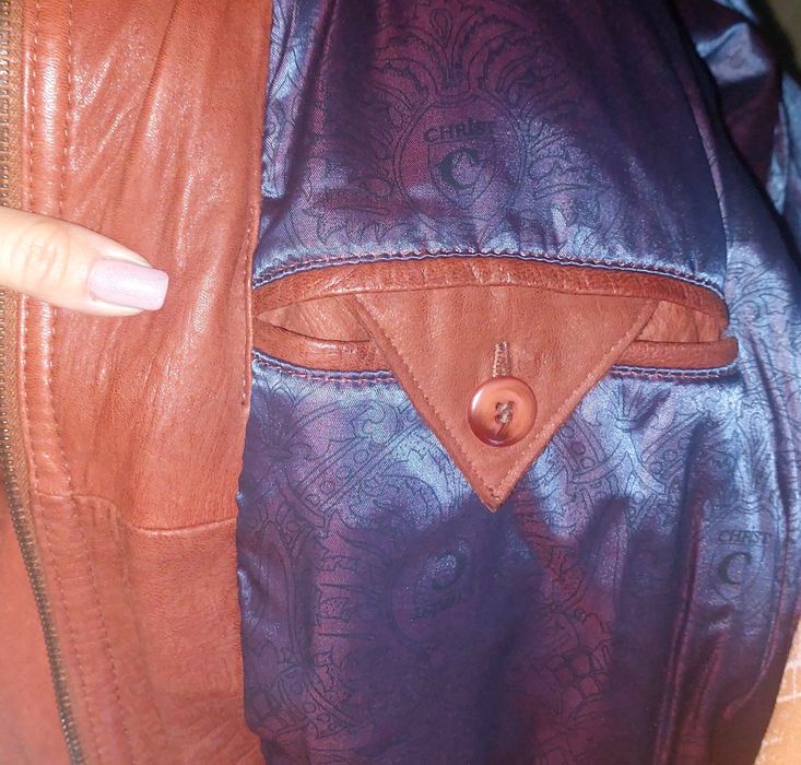 Вінтажна шкіряна куртка (54)