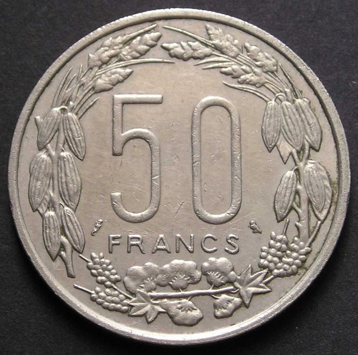 Afryka Centralna 50 franków 1961 - antylopy - rogacizna