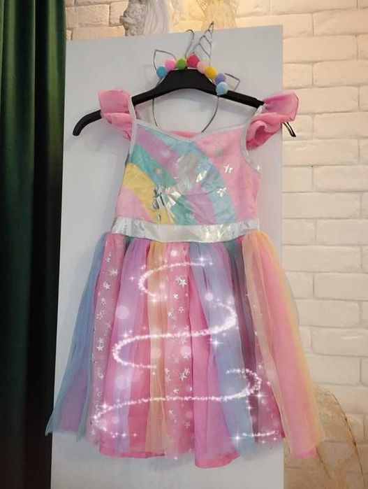 stroj sukienka jednorozec r 104/110 opaska