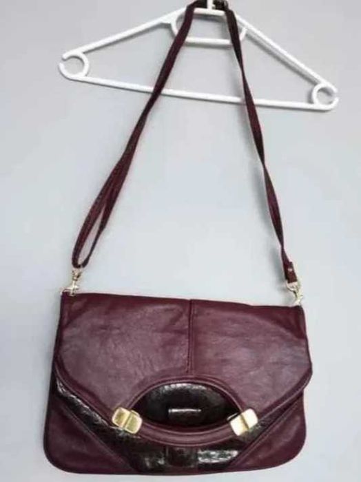 Torebka skóra węża bordowa