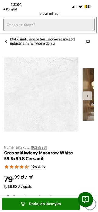 Płytki - Gres szkliwione moonrow white