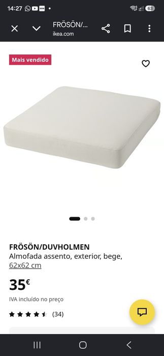 Almofadas assento exterior/interior IKEA