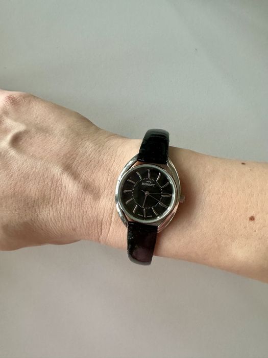 Zegarek Bisset stał nierdzewna czarny cyferblat