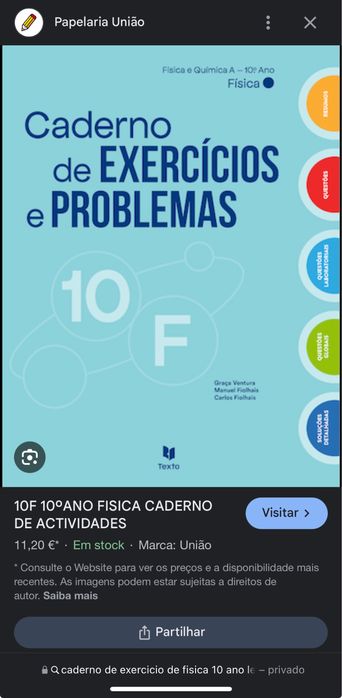 Caderno de exercicio de física (disciplina de físico-quimica)