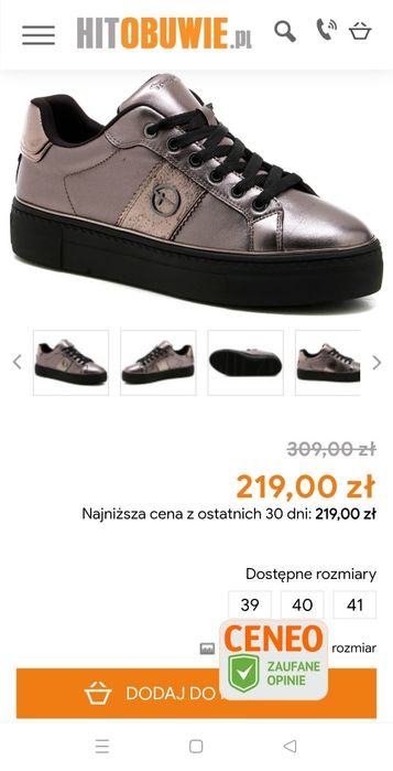 Tamaris sneakersy/półbuty skórzane r.39