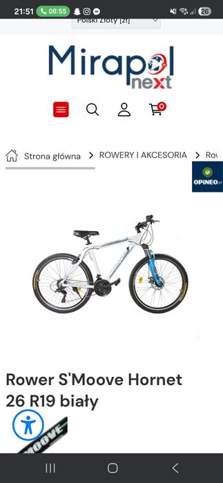 Rower  biały hornet260