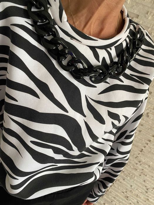 O la Bianka OLB komplet dres set zebra łańcuch ciepły M-L