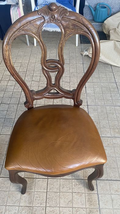 Mesa jantar madeira com seis cadeiras