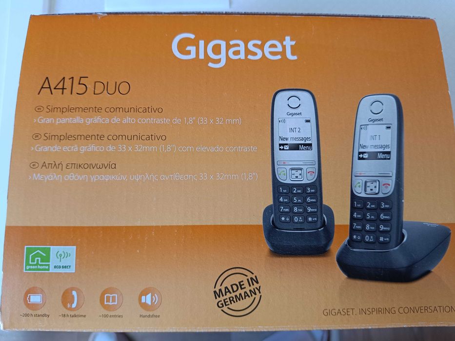 Telefon stacjonarny, dwie słuchawki