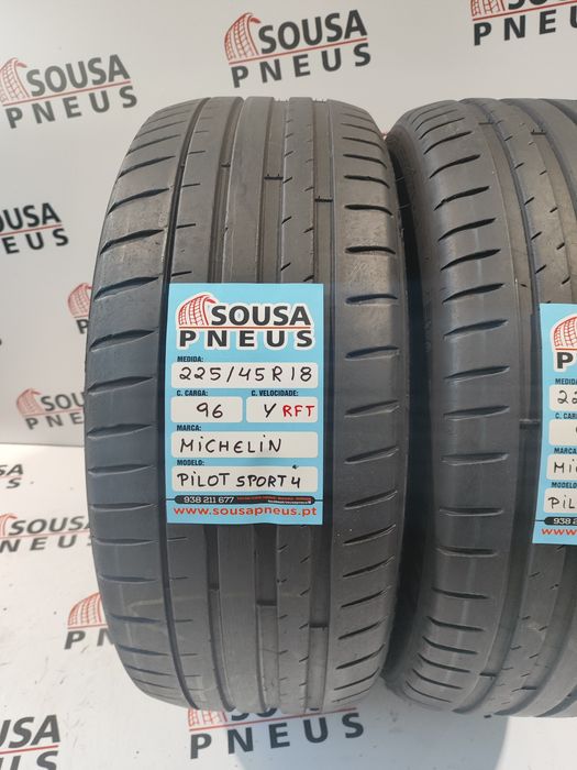 2 pneus semi novos 225-45R18 RFT Michelin  - Oferta dos Portes