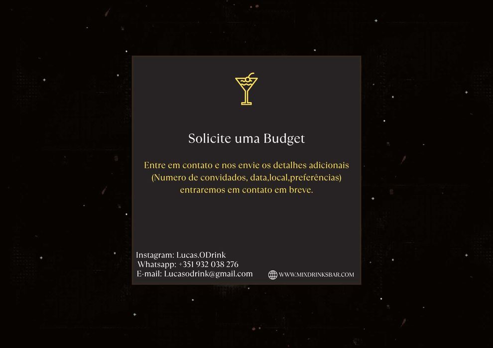 Serviço de bar e eventos.
