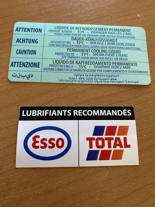 Autocolantes do Cofre do motor Peugeot 106 Xsi e Rallye